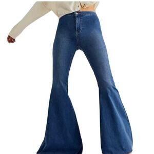 We The Free Women’s Just Float On Flare Jeans Jericho Blue Size 28